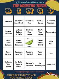 I bought some to take back to calfornia with me. New Instagram Restaurant Bingo Cards Are Houston S Latest Sensation Culturemap Houston