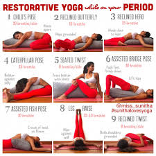Restorative Yoga Poses During Your Period Or Menstrual Cycle Miss Sunitha Sunithalovesyoga Restorative Yoga Sequence Restorative Yoga Poses Yoga Tutorial