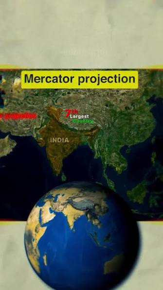 Why India looks Small on Globe or Map?, Did you know this? ,  #marcatorprojection #worldmap #indiafact #3dmaps #bharat