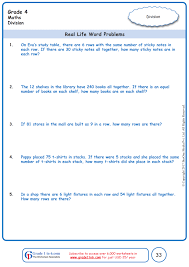 The following are some examples of 4th grade math word problems that use mixed operations (addition, subtraction, multiplication and division). Word Problems For Grade 4 Division