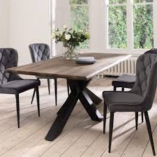Grey kitchen & dining room sets : Riga Ash Grey 180cm Reclaimed Wood Dining Table 4 Brooklyn Granite Grey Chairs
