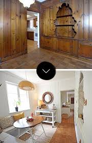 So Gorg Before After A Breakfast Nook Seriously Lightens Up Paneling Makeover Wood Paneling Makeover Home
