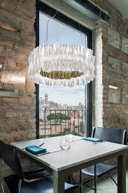 round white foliage suspension by slamp მრგვალი თეთრი ლენტიფლექსის ჭაღი slamp საგან