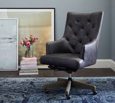 Gray ebern designs classic, supportive and comfortable, the finch office chair from webern designs is the ideal chair to have at your workstation. Radcliffe Tufted Leather Swivel Desk Chair Pottery Barn
