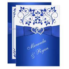 Monogram Cobalt Blue White Floral Wedding Invite Zazzle Com Floral Wedding Invitations Blue Wedding Invitations Foil Wedding Invitations
