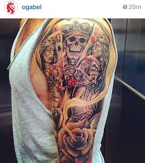 Tatuaggio di un re di cuori scheletrico, che porge una already looking forward to my marilyn monroe vest to arrive! Og Abel Half Sleeve Tattoo Half Sleeve Tattoos For Guys Sleeve Tattoos