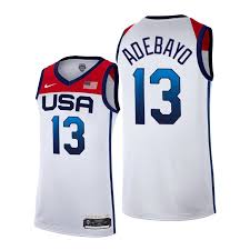 Dress like the ⭐german champion: Usa Basketball Bam Adebayo White 2021 Tokyo Olympics 13 Jersey Home