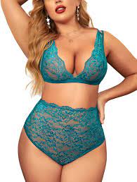 Sexy Lingerie for Women High Waist Bra and Panty Set Strappy Babydoll  Bodysuit Peacock Blue Small - Walmart.com
