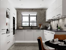 slab flat panelled kitchen cabinet