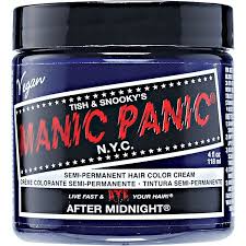 Getting a totally temporary blue hair colour can unlock a whole new style and certainly a whole new you! After Midnight Blue Manic Panic Semi Permanent Hair Color Sally Beauty