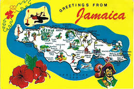 Dunn's river falls and park. Postcard Albania Jamaica Map Card