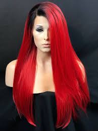 A Personal Favorite From My Etsy Shop Https Www Etsy Com Listing 591575369 Cosplay Wig Bright Red Wig Dark Red Hair Looks Dark Roots Hair Red Hair Dark Roots