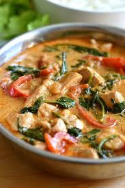 Ingredients Pour 6 Personnes 500 G De Blanc De Poulet 2 Cuillere A Soupe D Huile D Olive Ou De Coco Poulet Au Curry Thai Poulet Curry Recette Thailandaise