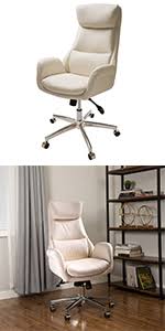Please try your search again later. Amazon Com Glitzhome Adjustable High Back Office Chair Executive Swivel Chair Pu Leather Camel Kitchen Dining