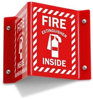 Polyethylene V Fire Extinguisher Sign, Color : White On Red at Rs ...