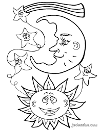 Coloriage Les 4 Saisons Coloriage Du Soleil La Lune Et Les Etoiles Moon Coloring Pages Star Coloring Pages Sun Coloring Pages