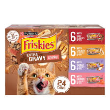 Purina Friskies Extra Chunky Gravy Variety Pack, Wet Cat Food, 5.5 oz Cans,  24 Pack