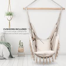 Fringed double cotton rope woven swing hanging chair basket. Hammock Chair Cotton Canvas Indoor Outdoor 2 Cushions Etsy In 2021 Hammock Chair Hammock Swing Chair Indoor Hammock
