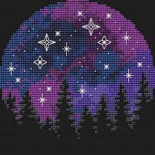 Check our cross stitch tips pages for what you'll need to get started, instructions, and suggestions for organizing your work. Galaxy Cross Stitch Pattern Modern Cross Stitch Forest Starry Etsy Cross Stitch Patterns Christian Cross Stitch Cross Stitch Designs