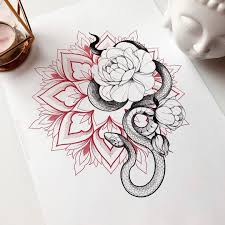 I put it on my upper thigh and loved it. Snake Flower Tattoo Color On Inspirationde