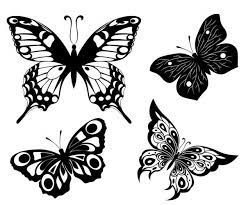 Chernyj Belyj Nabor Babochki Tatuirovki Stokovaya Illyustraciya Tatuaje Mariposa Negra Silueta De Mariposas Arte De Mariposa