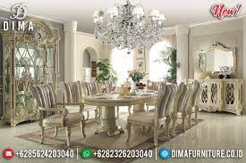 Set Meja Makan Klasik Mewah Gaya 2020 Bt 0209 Dining Room Furniture Sets Beige Dining Room Beautiful Dining Rooms