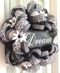 Black And White Wreath Ideas Image Detail For Elegant Black White Deco Mesh Wreath By Southern Charm Wreaths By Lindsay0 Wreaths Deco Mesh Wreaths Mesh Wreaths
