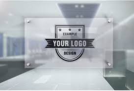 Logo On Office Door Glass Plate Effect Template Sharetemplates Sign Board Design Sign Mockup Glass Plates