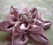 fabric flower brooch
