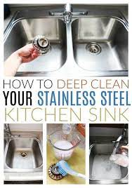How To Deep Clean A Stainless Steel Sink Stainless Steel Kitchen Sink House Cleaning Tips Deep Cleaning Tips