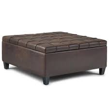 Maybe you would like to learn more about one of these? Brooklyn Max Blake 36 Inch Wide Traditional Square Storage Ottoman In Distressed Brown Faux Air Leather Bmot 265 Dbr The Home Depot