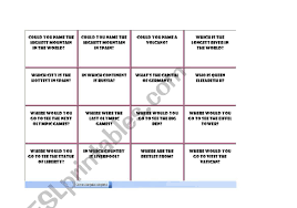 Our online tourism trivia quizzes can be adapted to suit your requirements for taking some of the top tourism quizzes. Quiz Card 2 2 Vocabulary Clothes Body Animals Celebrities Jobs House Food Leisure School Sports Esl Worksheet By Burbuja7 7