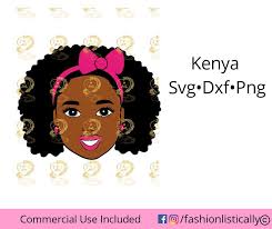 Kenya African American Girl With Curly Hair Svg Black Girl Etsy In 2021 Curly Girl Hairstyles African American Girl White Girl Afro