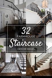 The industrial touches come in the black metal stair railing and the utilitarian metal chairs. Farmhouse Style Stair Railing Best Home Style Inspiration