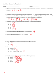 I use this when teaching integrated science during our chemistry unit. Electron Configurations Worksheet I Answers