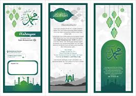 Contoh Design Undangan Maulid A4 Lambang Negara Kartu Pernikahan Desain Undangan
