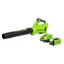 Greenworks 40v 450 Cfm Leaf Blower With 2 5 Ah Battery And Quick Charger 2411902 Walmart Com Greenworks Gas Cans Lawn Tools