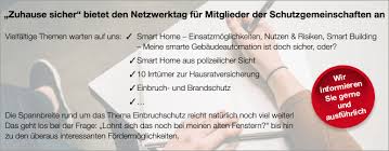 2005 wurde das netzwerk „zuhause sicher auf initiative von polizeibehörden initiiert. Zuhause Sicher Netzwerktag Fur Mitglieder Der Schutzgemeinschaften