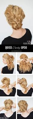 Just as its name suggests, this hairstyle is lovely and. 2 Min Updo For Curly Hair Hair Romance