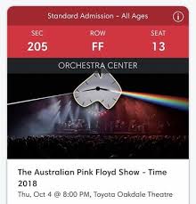 Australian Pink Floyd Tickets October 4th Wallingford Ct