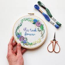 Purple collar with velvet ribbons. Flower Embroidery Patterns Kits Floral Stitches For Your Home Pumora All About Hand Embroidery