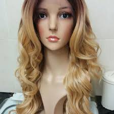 Max, Light Ombre Roots Golden Blonde Human Hair Blend Wig Lace Front Free  Part outlets Wig