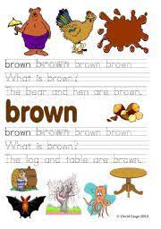 In the rgb color model used to project colors onto television screens and computer monitors, brown is made by combining red and green, in specific proportions. What Is Brown Gray Or Grey 6 Worksheets In Color And B W Esl Worksheet By David Lisgo
