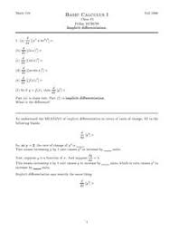 Implicit Differentiation Lesson Plans Worksheets Lesson Planet