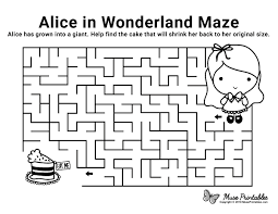 Free Printable Alice In Wonderland Maze Download The Maze And Solution At Https Alice In Wonderland Crafts Alice In Wonderland Printables Alice In Wonderland