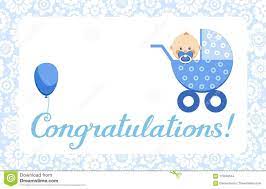 Congratulations Baby Boy Card English Vector Stock Vector Illustration Of Stroller Congratulations 119040544