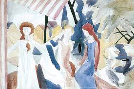 Four girls by august macke, peaceful wooden puzzles | puzzle warehouse. Four Girls On Altane By August Macke Painting By August Macke