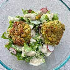 Radish Salad With Radish Green Falafel Avocado Skillet Recipe Radish Salad Radish Greens Falafel Salad