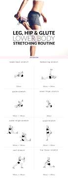 Lower Body Stretching Routine Leg Hip And Glute Stretches Lower Body Stretches Easy Yoga Workouts Stretch Routine