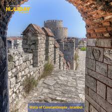 The towers, either square or octagonal in form, could hold up to three artillery machines. The Walls Of Constantinople Are A Series Of Defensive Stone Walls That Have Surrounded And Protected The City Of C Constantine The Great Pella Byzantine Empire